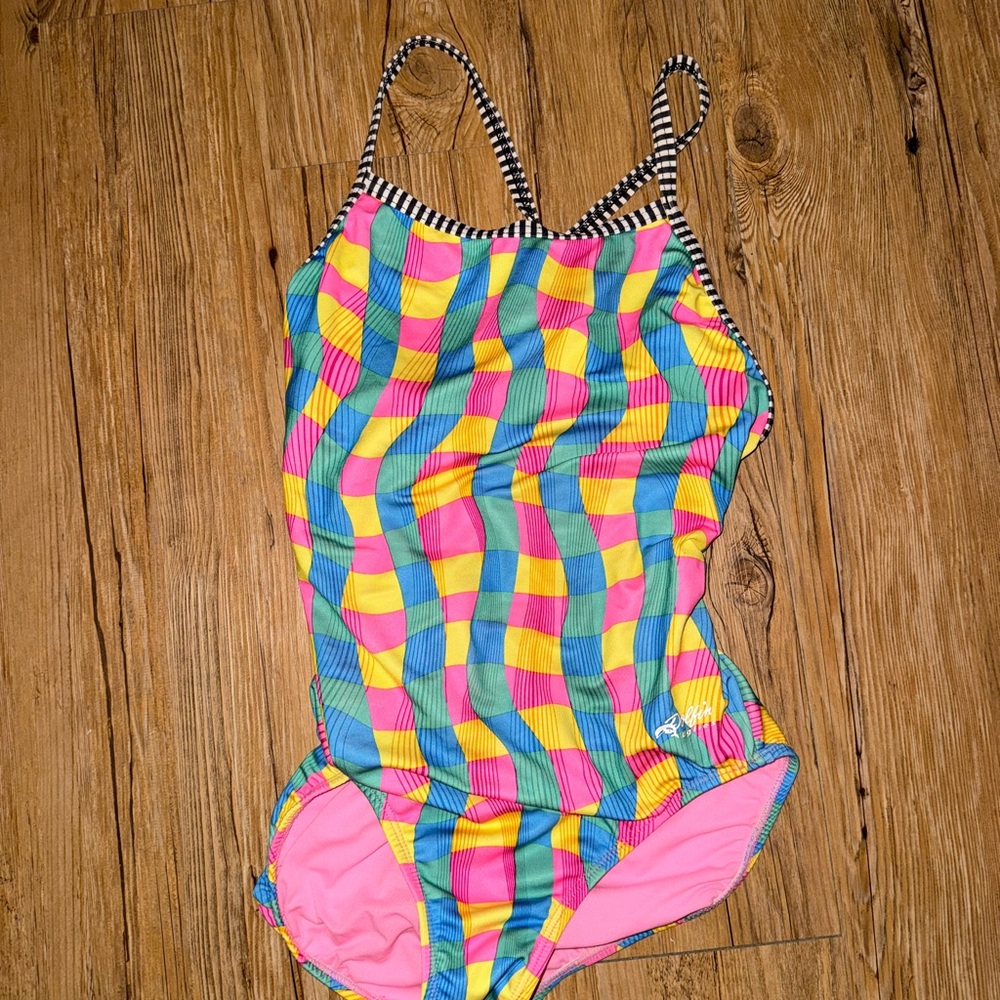 Dolfin Women's One Piece Swimsuit - Multicolor Checkered